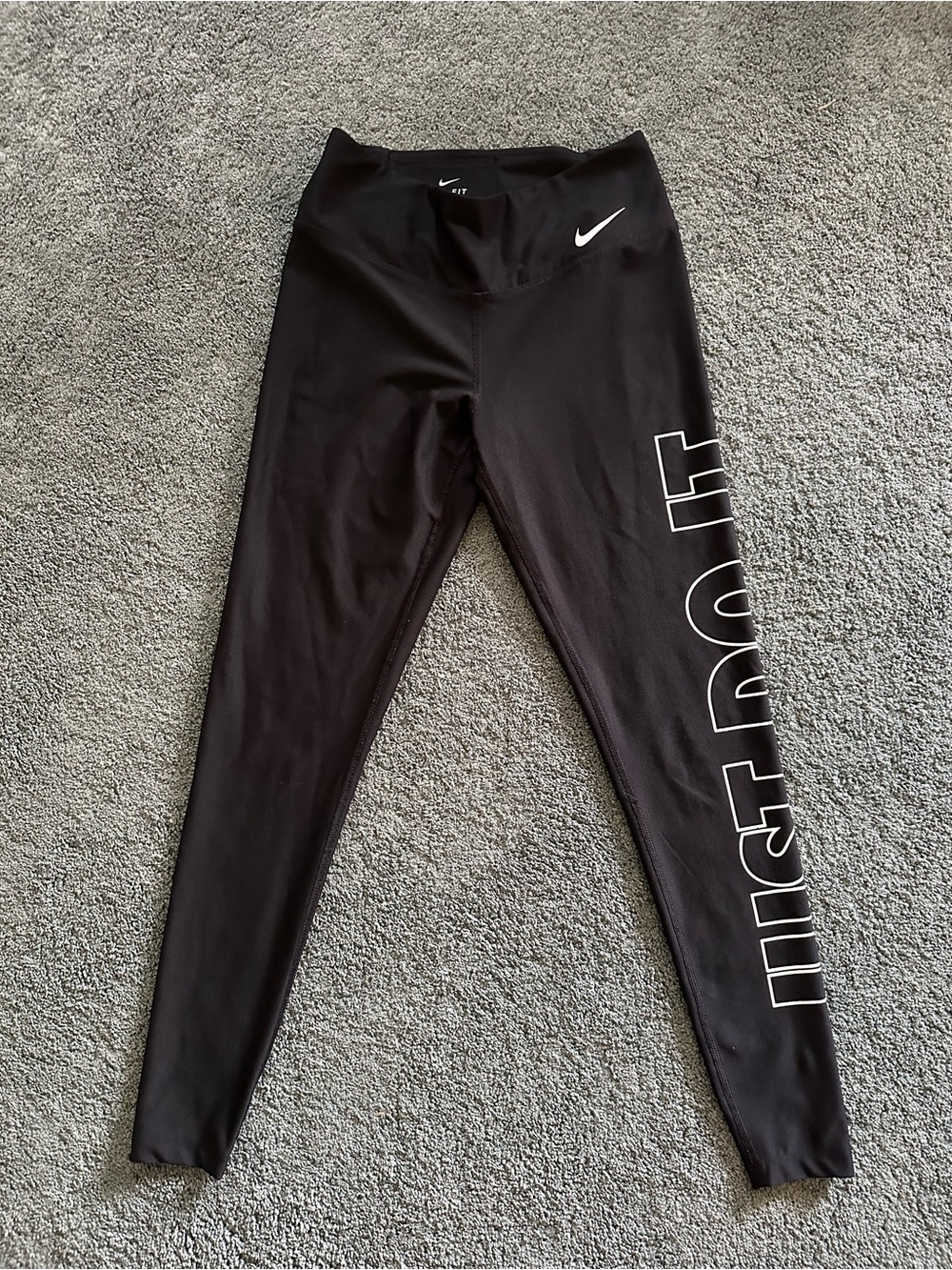 Nike Black 'Just Do It' Leggings with White Logo